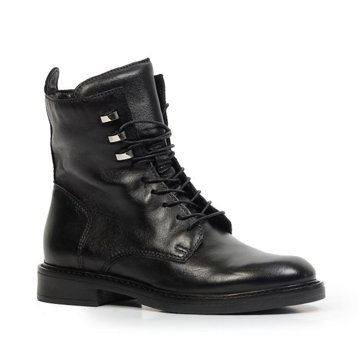 Botins plans Martina Buraro de dona negres de pell amb cordons - Querol online