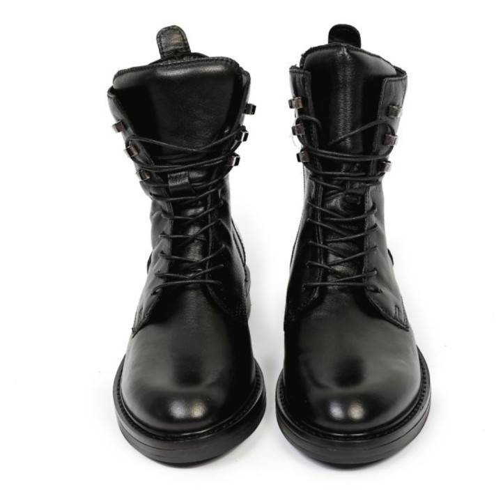 Botins plans Martina Buraro de dona negres de pell amb cordons - Querol online