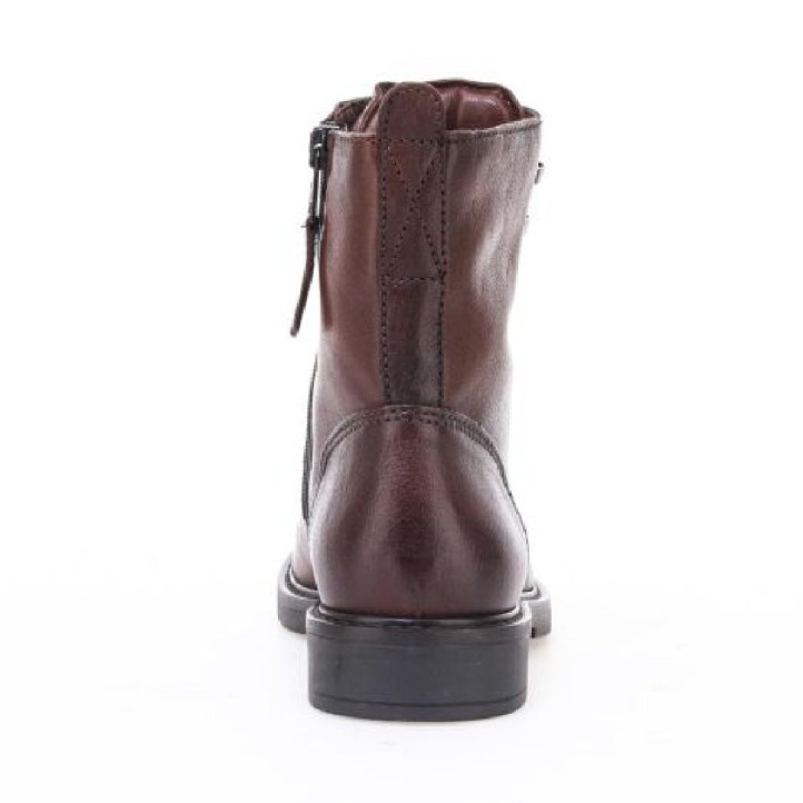 Botins plans Martina Buraro de dona marrons de pell amb cordons - Querol online