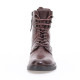 Botines planos Martina Buraro de mujer marrones de piel con cordones - Querol online