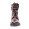 Botines planos Martina Buraro de mujer marrones de piel con cordones