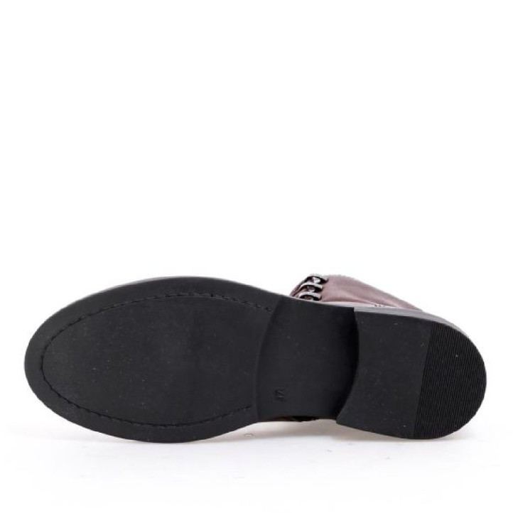 Botins plans Martina Buraro de dona marrons de pell amb cordons - Querol online