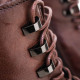 Botines planos Martina Buraro de mujer marrones de piel con cordones - Querol online