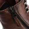 Botines planos Martina Buraro de mujer marrones de piel con cordones