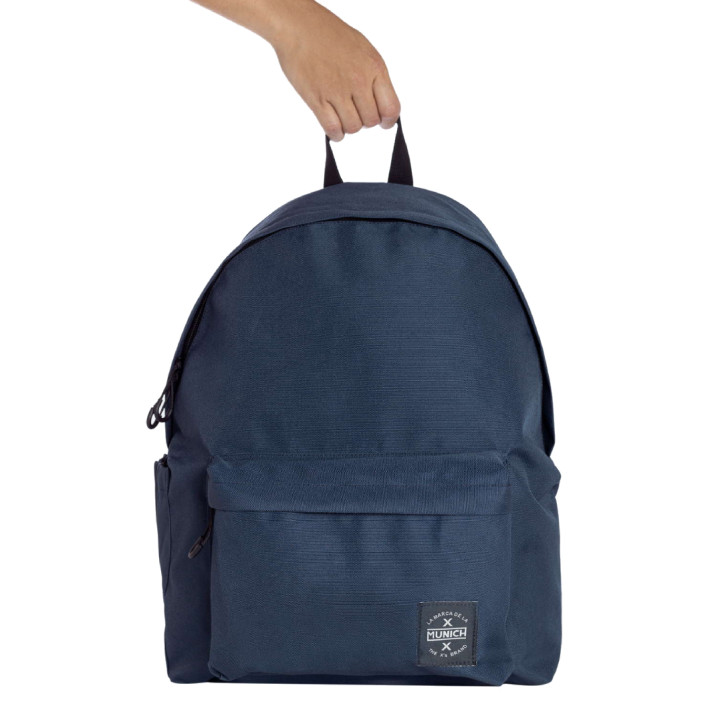 Mochila Munich BTS Basic azul marino de 20L con espalda acolchada - Querol online