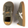 Sabatilles Munich Mini Open infantils verd oliva amb velcro i sola caramel