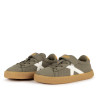 Sabatilles Munich Mini Open infantils verd oliva amb velcro i sola caramel