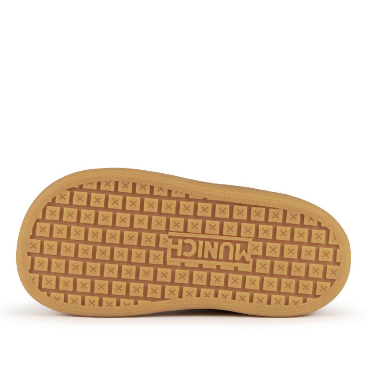 Sabatilles Munich Mini Open infantils verd oliva amb velcro i sola caramel - Querol online