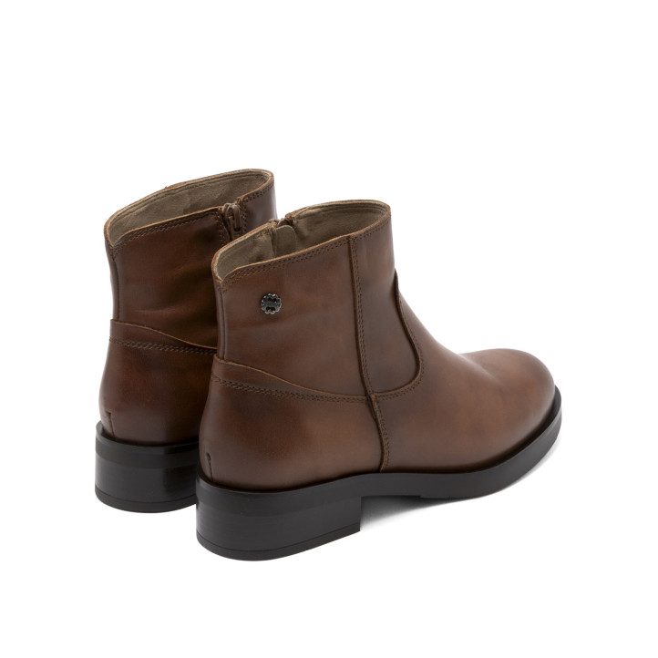 BOTINES DE PIEL CON CREMALLERA JIMENA CUERO PORRONET - Querol online