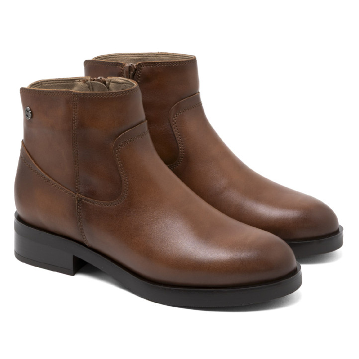 BOTINES DE PIEL CON CREMALLERA JIMENA CUERO PORRONET - Querol online