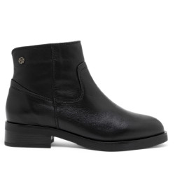 BOTINES DE PIEL CON CREMALLERA JIMENA NEGRO PORRONET - Querol online
