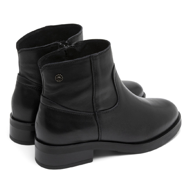 BOTINES DE PIEL CON CREMALLERA JIMENA NEGRO PORRONET - Querol online
