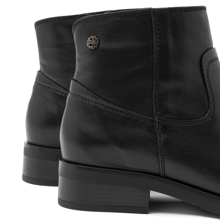 BOTINES DE PIEL CON CREMALLERA JIMENA NEGRO PORRONET - Querol online
