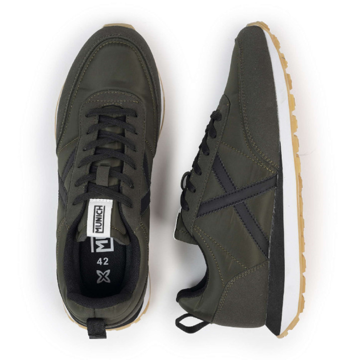 Sabatilles esportives Munich Rush d'home verd caqui amb detalls negres i sola bicolor - Querol online