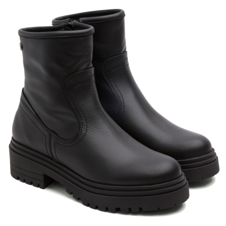 BOTINES DE PIEL CON CREMALLERA KIARA NEGRO PORRONET - Querol online