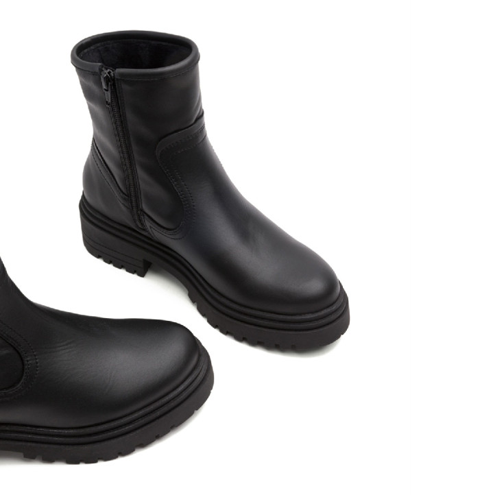 BOTINES DE PIEL CON CREMALLERA KIARA NEGRO PORRONET - Querol online