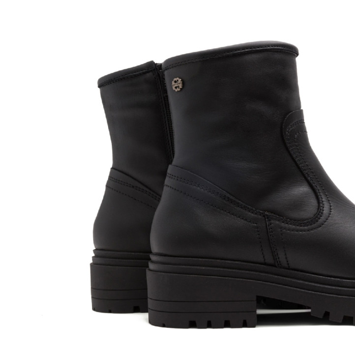 BOTINES DE PIEL CON CREMALLERA KIARA NEGRO PORRONET - Querol online