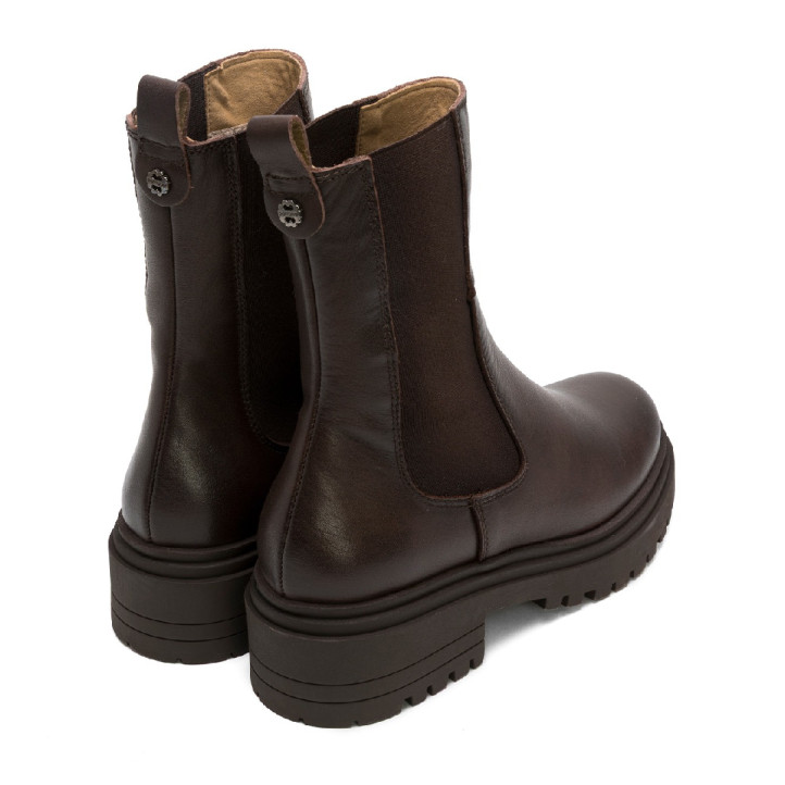 BOTINES DE PIEL CON ELÁSTICOS KATIA MOKA PORRONET - Querol online