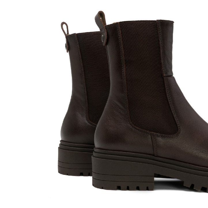 BOTINES DE PIEL CON ELÁSTICOS KATIA MOKA PORRONET - Querol online