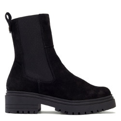 BOTINES DE SERRAJE CON ELÁSTICOS KIRA NEGRO PORRONET - Querol online