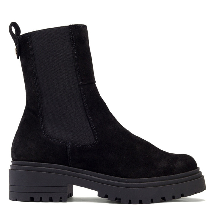BOTINES DE SERRAJE CON ELÁSTICOS KIRA NEGRO PORRONET - Querol online