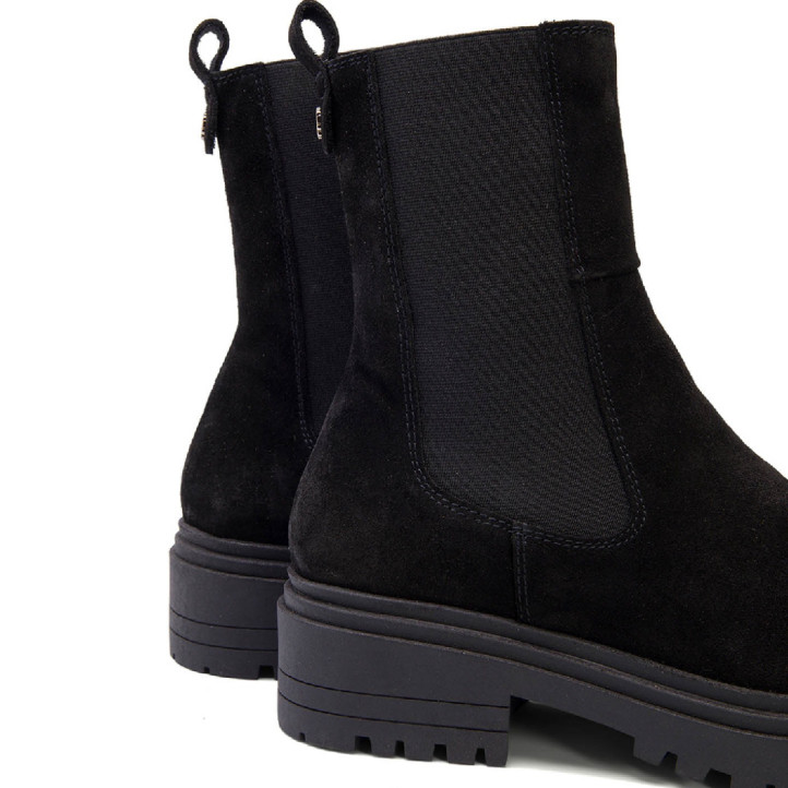 BOTINES DE SERRAJE CON ELÁSTICOS KIRA NEGRO PORRONET - Querol online