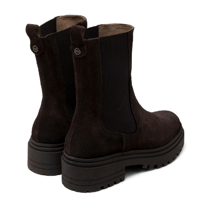 BOTINES DE SERRAJE CON ELÁSTICOS KIRA MOKA PORRONET - Querol online