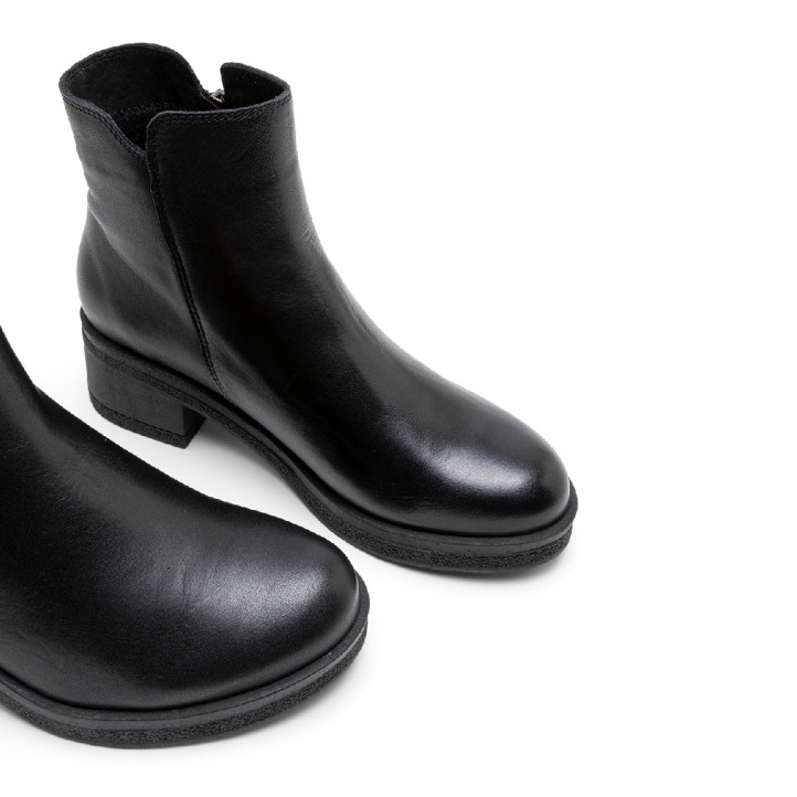 BOTINES DE PIEL CON CREMALLERA LUCÍA NEGRO PORRONET - Querol online