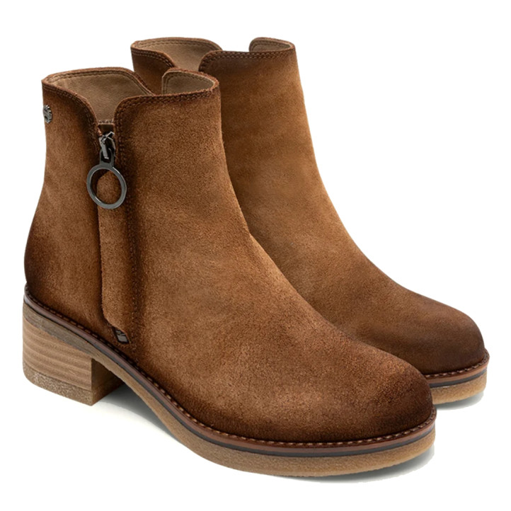 BOTINES DE PIEL CON CREMALLERA LUNA CUERO PORRONET - Querol online