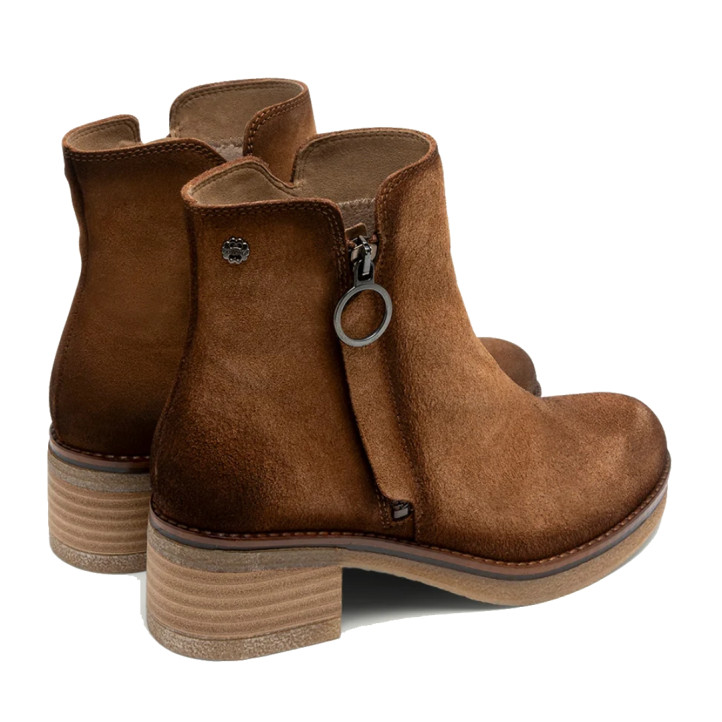 BOTINES DE PIEL CON CREMALLERA LUNA CUERO PORRONET - Querol online
