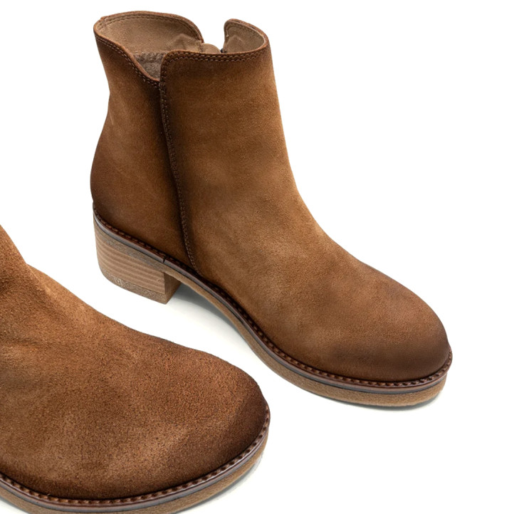 BOTINES DE PIEL CON CREMALLERA LUNA CUERO PORRONET - Querol online