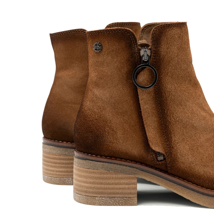 BOTINES DE PIEL CON CREMALLERA LUNA CUERO PORRONET - Querol online