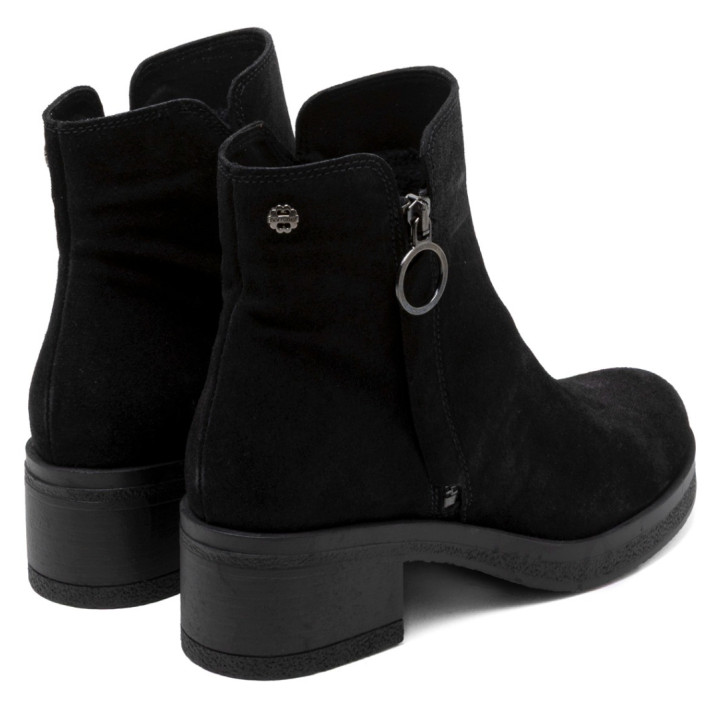 BOTINES DE PIEL CON CREMALLERA LUNA NEGRO PORRONET - Querol online