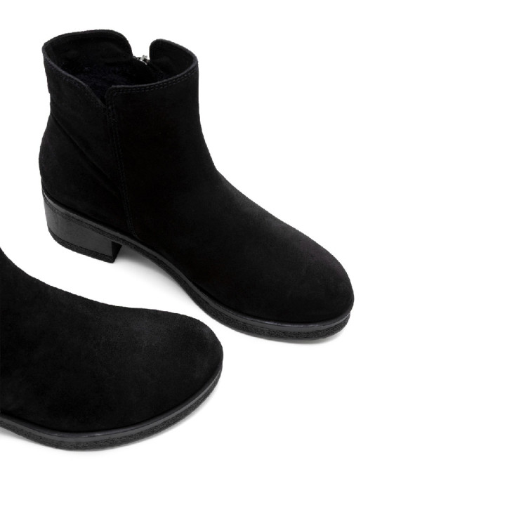 BOTINES DE PIEL CON CREMALLERA LUNA NEGRO PORRONET - Querol online