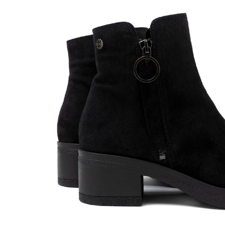 BOTINES DE PIEL CON CREMALLERA LUNA NEGRO PORRONET - Querol online