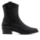 BOTINES DE PIEL CON CREMALLERA MARTA NEGRO PORRONET - Querol online
