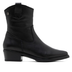 BOTINES DE PIEL CON CREMALLERA MARTA NEGRO PORRONET - Querol online