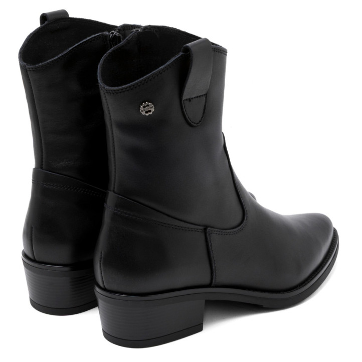 BOTINES DE PIEL CON CREMALLERA MARTA NEGRO PORRONET - Querol online