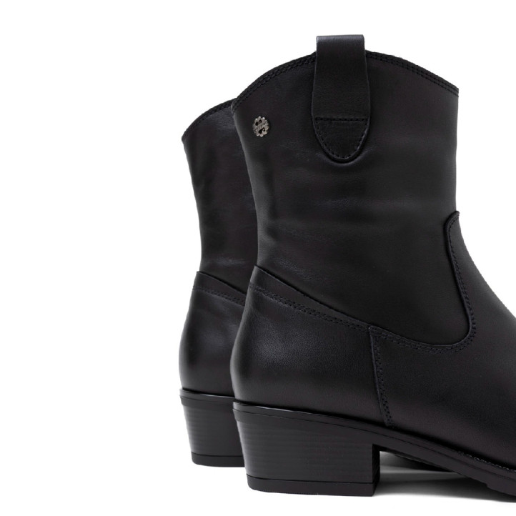 BOTINES DE PIEL CON CREMALLERA MARTA NEGRO PORRONET - Querol online