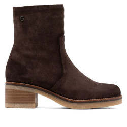 BOTINES DE PIEL CON CREMALLERA LIDIA MOKA PORRONET - Querol online