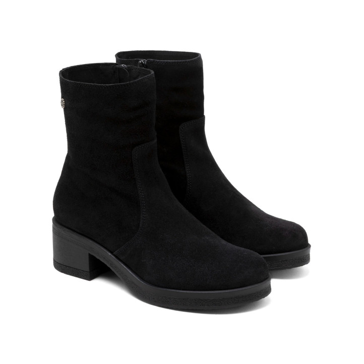 BOTINES DE PIEL CON CREMALLERA LIDIA NEGRO PORRONET - Querol online