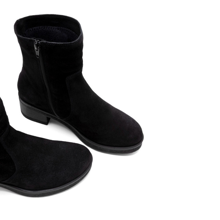 BOTINES DE PIEL CON CREMALLERA LIDIA NEGRO PORRONET - Querol online