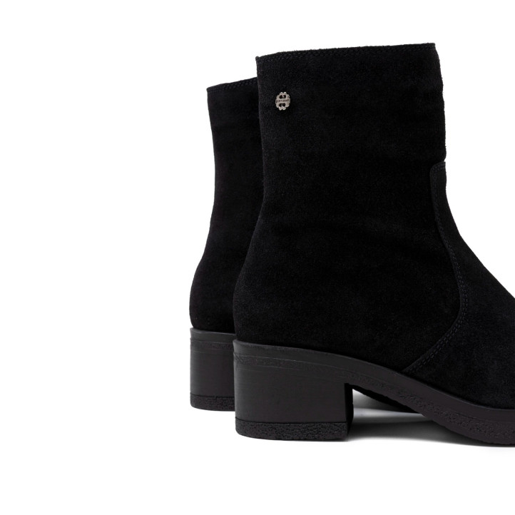 BOTINES DE PIEL CON CREMALLERA LIDIA NEGRO PORRONET - Querol online