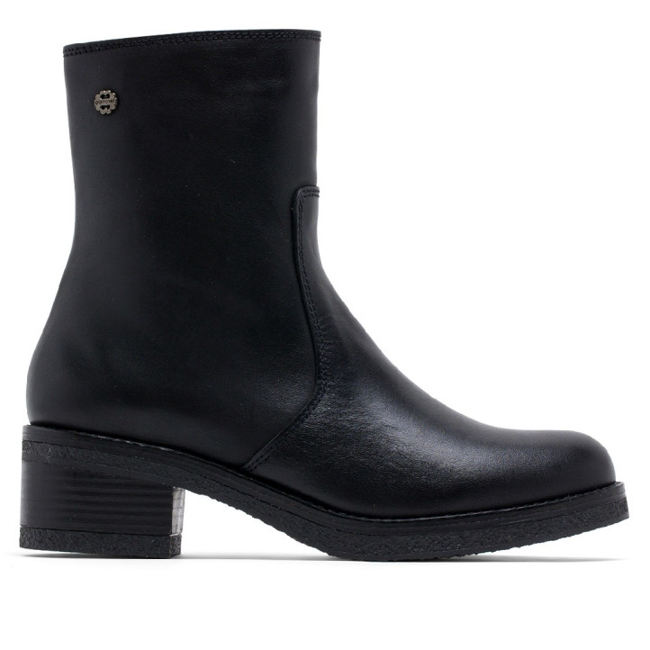 BOTINES DE PIEL CON CREMALLERA LOLA NEGRO PORRONET - Querol online