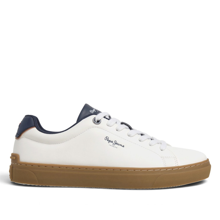 Sabatilles Pepe Jeans Joe Basic d'home blanques amb sola caramel - Querol online