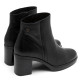 BOTINES DE PIEL DE TACÓN TERESA NEGRO PORRONET - Querol online