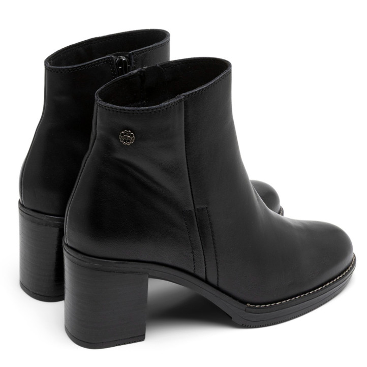 BOTINES DE PIEL DE TACÓN TERESA NEGRO PORRONET - Querol online