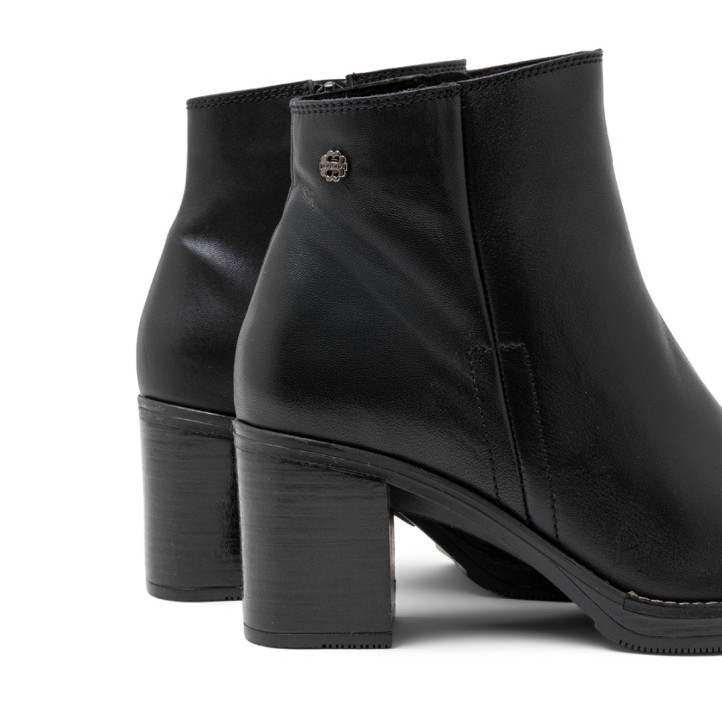 BOTINES DE PIEL DE TACÓN TERESA NEGRO PORRONET - Querol online