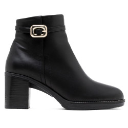 BOTINES DE PIEL DE TACÓN TATIANA NEGRO PORRONET - Querol online