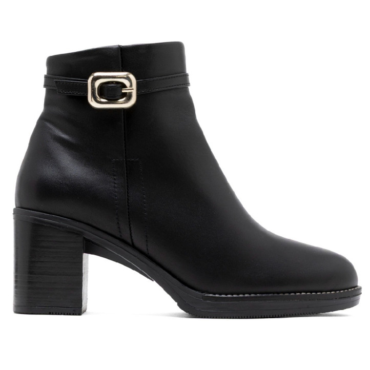BOTINES DE PIEL DE TACÓN TATIANA NEGRO PORRONET - Querol online